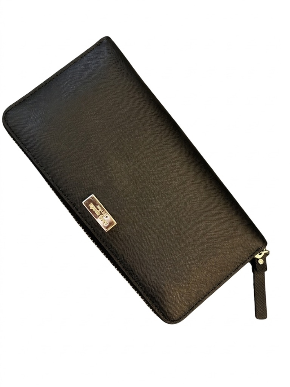 Kate Spade Black Saffiano Zip long Wallet
